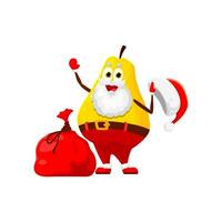 Christmas holiday pear Santa character with gifts vector