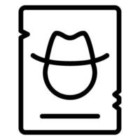 wanted line icon vector