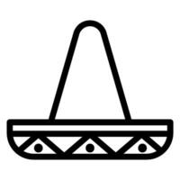 mexicano sombrero línea icono vector