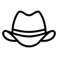 icono de línea de sombrero de vaquero vector