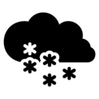 nevando glifo icono vector