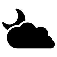 cloudy night glyph icon vector