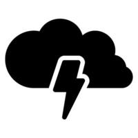 lightning bolt glyph icon vector