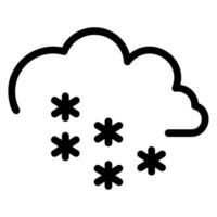 icono de línea nevando vector