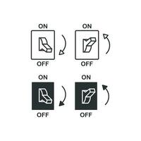 Light off and on electric switch line icon. Electric push button vector