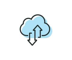 Upload download cloud arrow icon. Cloud data vector