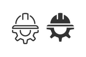 casco y engranaje icono. vector ilustración diseño.