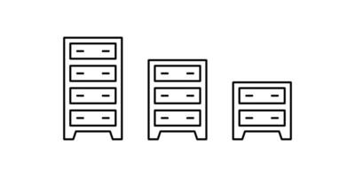 Chest of drawers icon. Editable stroke. Vector design.