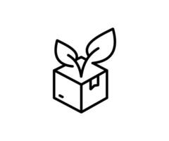 Eco packaging icon. Editable stroke. Vector illustration design.