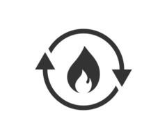 Circular flame icon. Refresh gas vector