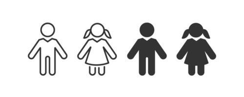 Girl and boy icons set. Vector illustration design.