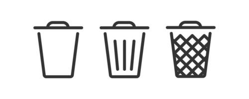 Trash can vector icon set. Vector illustration design.