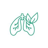 Ecologically clean human lungs icon. Ecological breathing vector