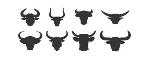 Bull head logo icon set. Vector illustration design.
