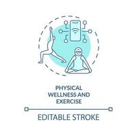 2D editable thin line icon physical wellness and exercise concept, isolated vector, blue illustration representing arena. vector