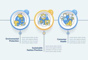 2d sostenible Moda multicolor vector infografia modelo con Delgado línea iconos, datos visualización con 3 pasos, proceso cronograma cuadro.