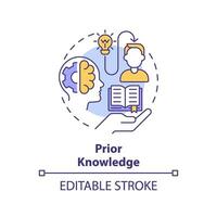 2D editable multicolor prior knowledge icon, simple isolated vector, learning theories thin line illustration. vector