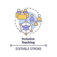 2D editable multicolor inclusive teaching icon, simple isolated vector, learning theories thin line illustration. vector