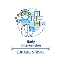 2D editable multicolor early intervention icon, simple isolated vector, learning theories thin line illustration. vector