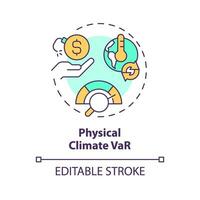 2D editable multicolor physical climate VaR icon, simple isolated vector, climate metrics thin line illustration. vector