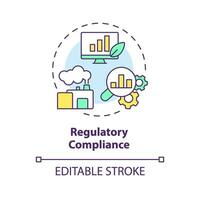 2D editable multicolor regulatory compliance icon, simple isolated vector, climate metrics thin line illustration. vector