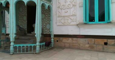 The courtyard of the Sitorai Mohi Khossa Palace in Bukhara, Uzbekistan. Country residence of the Emir of Bukhara. video