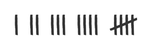 Tally marks 1 to 5 set icon. Vector illustration design.