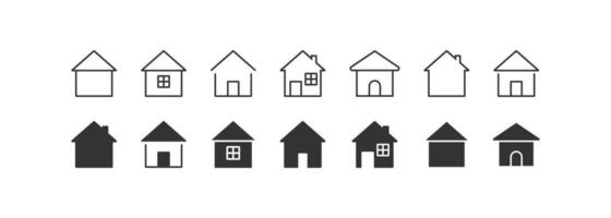 House icon set. Home, app button vector