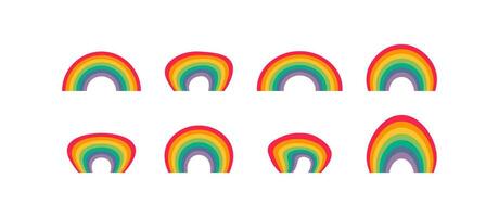 Rainbow icon set. Colored arch vector