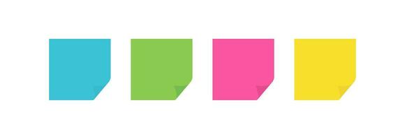 Sticky notes paper icon set. Color sticky paper vector