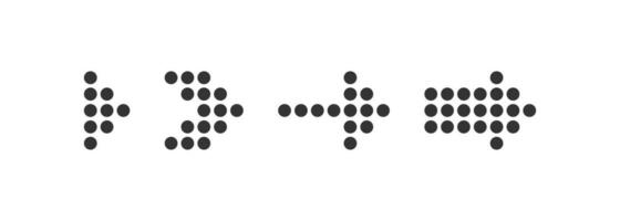 Arrows dots right icon set. Right pointer vector