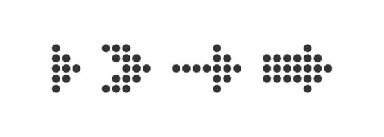 Arrows dots right icon set. Right pointer vector