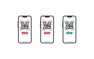 exploración qr código icono. un teléfono inteligente ese escaneos qr código vector