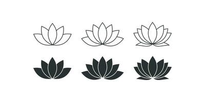 Lotus icon set. Water flower vector