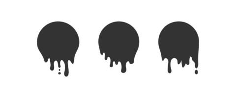 Drip of paint icon set. Blob melt vector