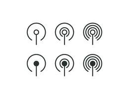 Signal icon set. Radio tower vector