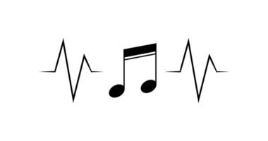 Note and sound wave icon. The note that plays illustration symbol. play sound vector