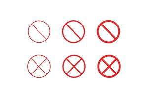 Prohibition sign icon set. Traffic sign vector