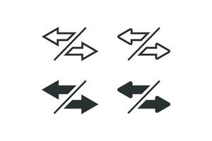 Transfer arrow icon set. Two opposite arrows illustration symbol. Sign exchange arrows vector