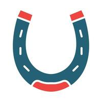 Horseshoe Glyph Two Color Icon Design vector