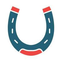 Horseshoe Glyph Two Color Icon Design vector