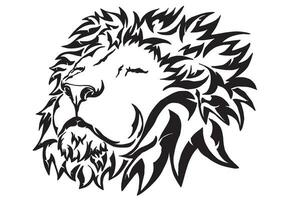 león cabeza tatuaje diseño vector