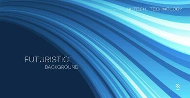 Abstract dynamic composition of bright lines forming movement of a stream, futuristic blue background with graphic design elements. photo