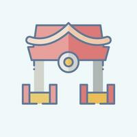 Icon Shrine. related to Ninja symbol. doodle style. simple design editable. simple illustration vector