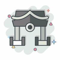 Icon Shrine. related to Ninja symbol. comic style. simple design editable. simple illustration vector