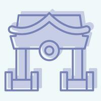 Icon Shrine. related to Ninja symbol. two tone style. simple design editable. simple illustration vector