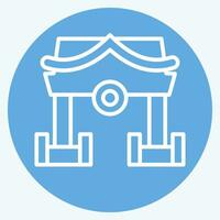 Icon Shrine. related to Ninja symbol. blue eyes style. simple design editable. simple illustration vector