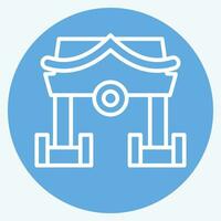 Icon Shrine. related to Ninja symbol. blue eyes style. simple design editable. simple illustration vector