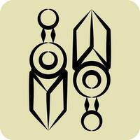Icon Knife. related to Ninja symbol. hand drawn style. simple design editable. simple illustration vector