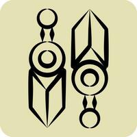 Icon Knife. related to Ninja symbol. hand drawn style. simple design editable. simple illustration vector